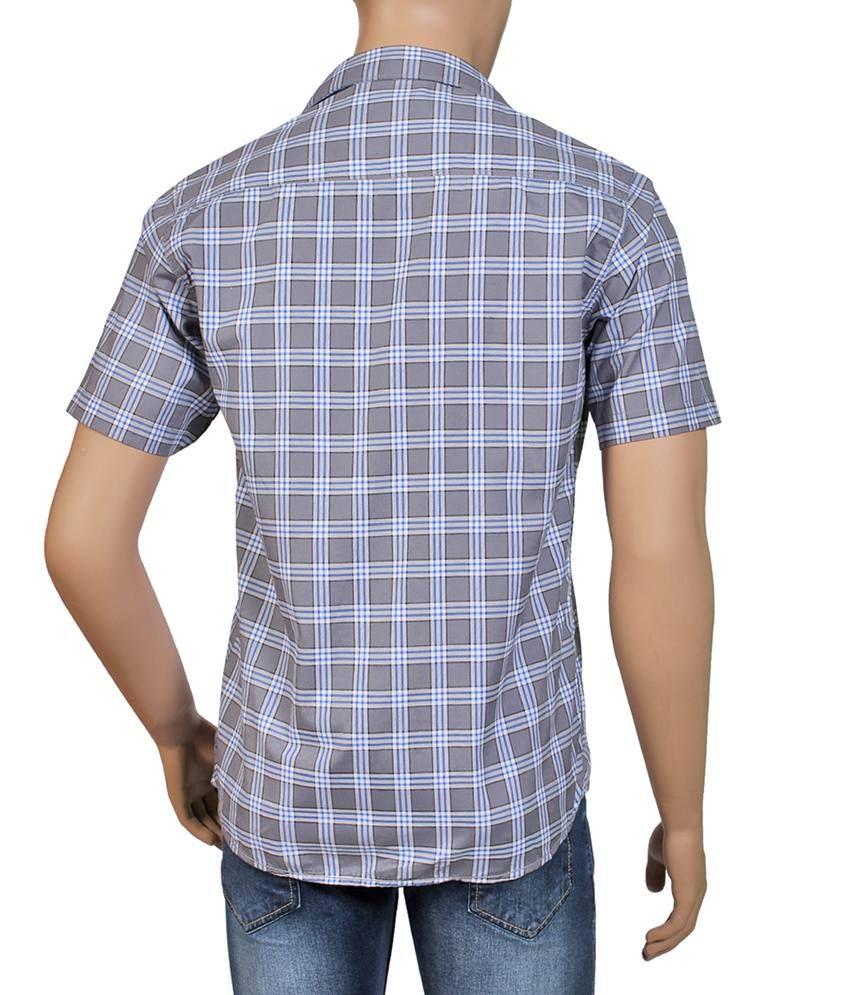 grey checkered shirt