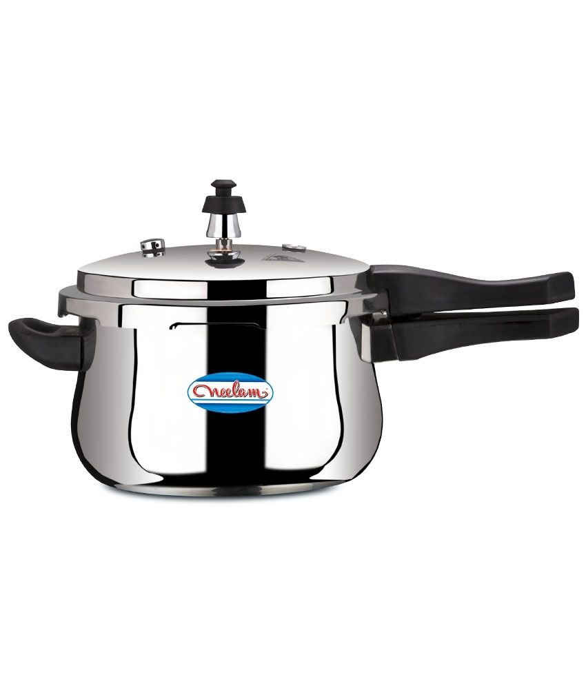 Neelam Silver and Black Stainless Steel 5 Ltrs Belly Shape Pressure