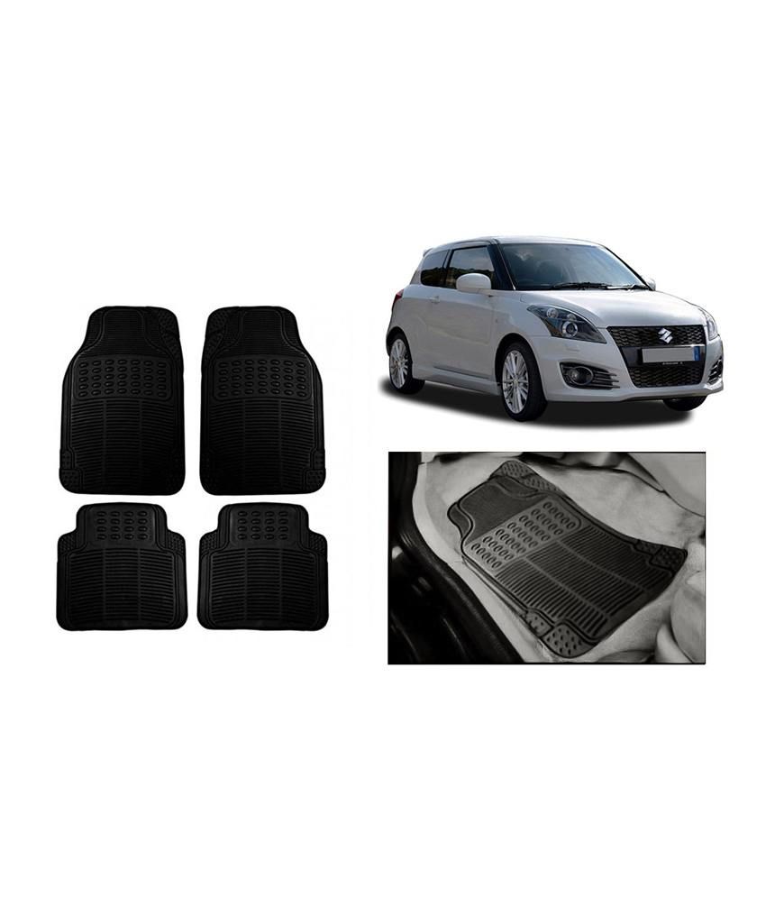 Speedwav Black Rubber Car Floor / Foot Mats Maruti Swift New Buy Speedwav Black Rubber Car