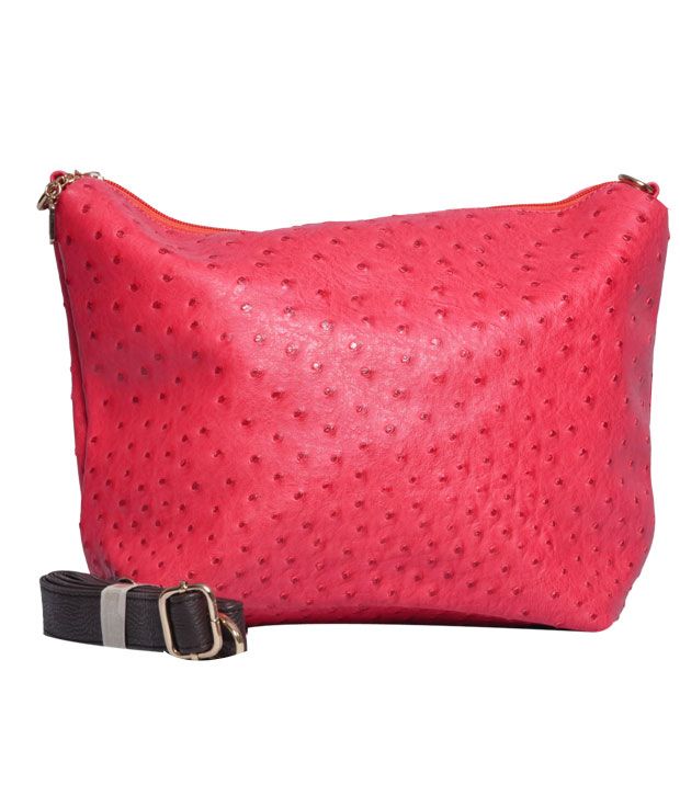 Ladida Watermelon Ostrich Print Handbag Ladida Watermelon Ostrich Print Handbag