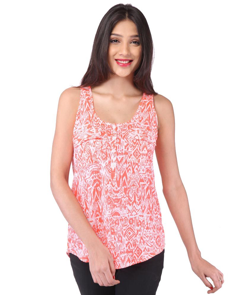     			Purys Peachpuff Polyester Tops