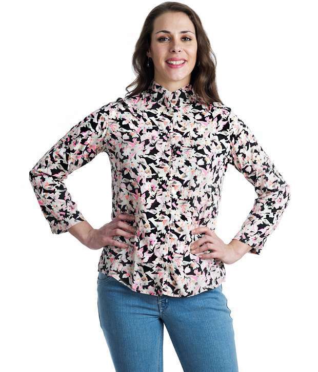 499 Black Floral Polyester Top (Combo Of 2) - Buy 499 Black Floral Polyester Top (Combo Of 2 