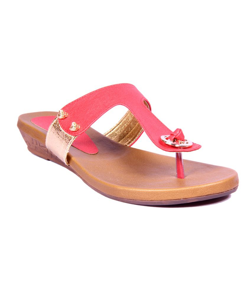 Foot Step Bright Red Women Sandals with TPR Sole Price in India- Buy ...
