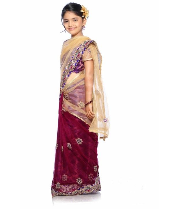 Bhartiya Paridhan Chandramukhi Pre stitched Saree For Girls - Buy ...