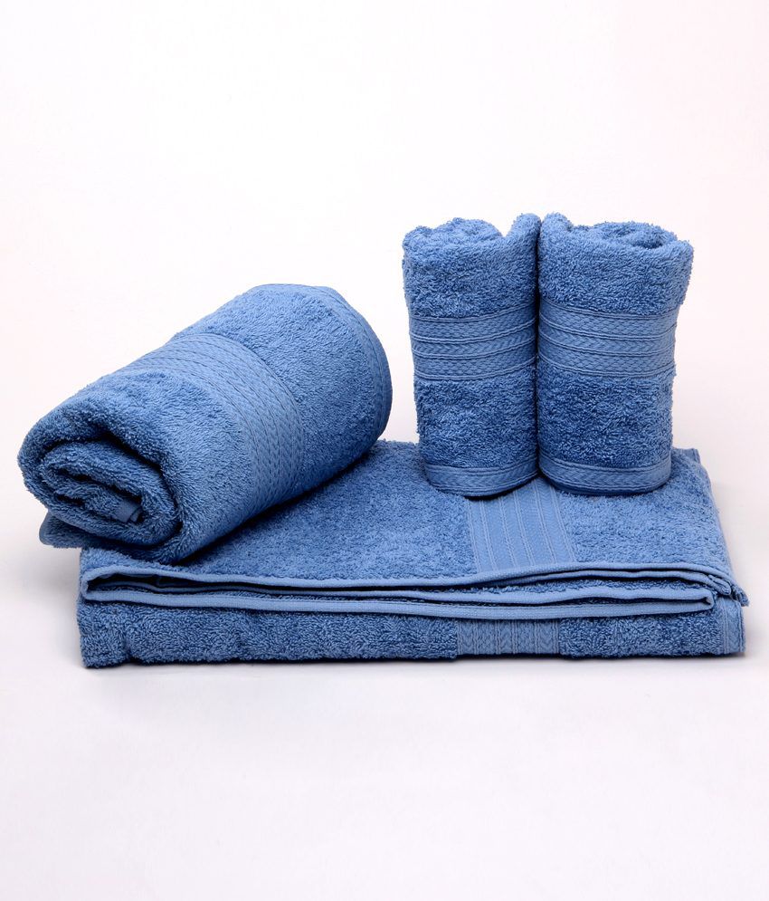Bombay Dyeing Set of 4 Cotton Towels Blue Buy Bombay [ 850 x 995 Pixel ]