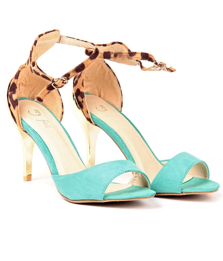 Funky Lime Green Vintage Leather Sandals Chunky Heels 1960s