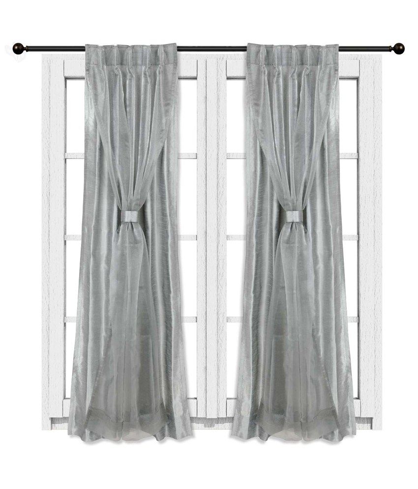 Just Linen Door Curtain Double Layered Slate Grey Buy Just