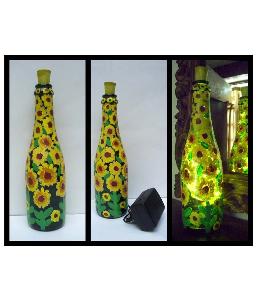 Bottles Not Empty Sunflowers Pattern Small Glass Hand