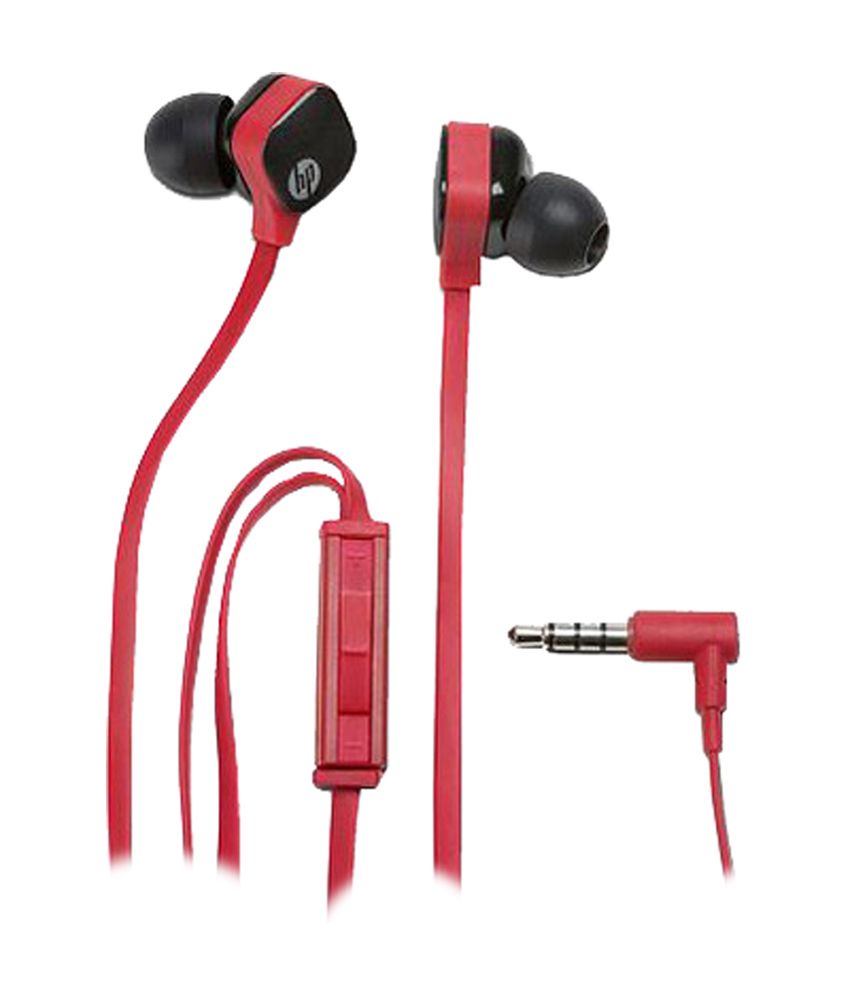 earphones red and black