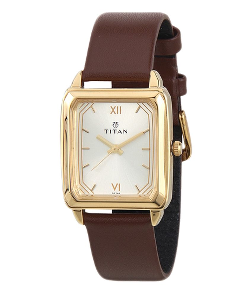 watch black dial brown strap