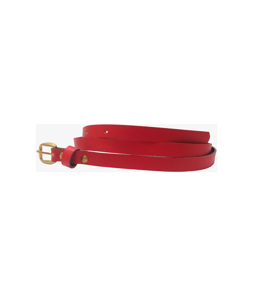 Miss Chase Red Non Leather Basic Belt With Pin Buckle