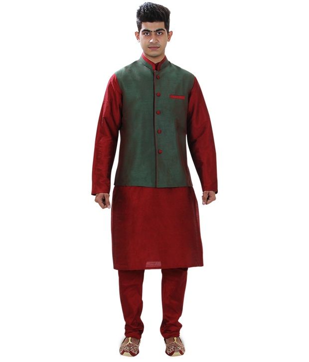 nehru jacket for red kurta