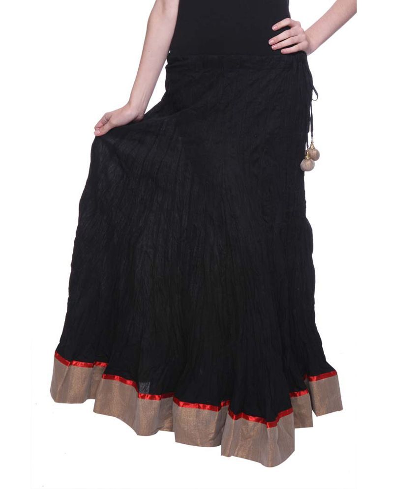 black long skirt with golden border