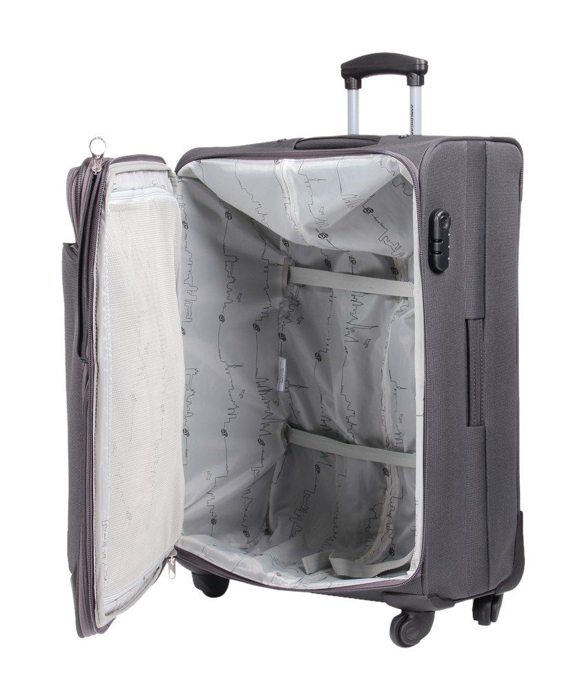 American Tourister Medium Size Mercury DLX Spiner Black 4 Wheel Trolley