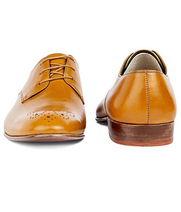 De Scalzo Tan Leather Shoes Price in 