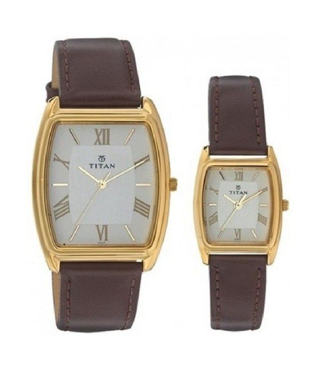 titan couple watches leather belt