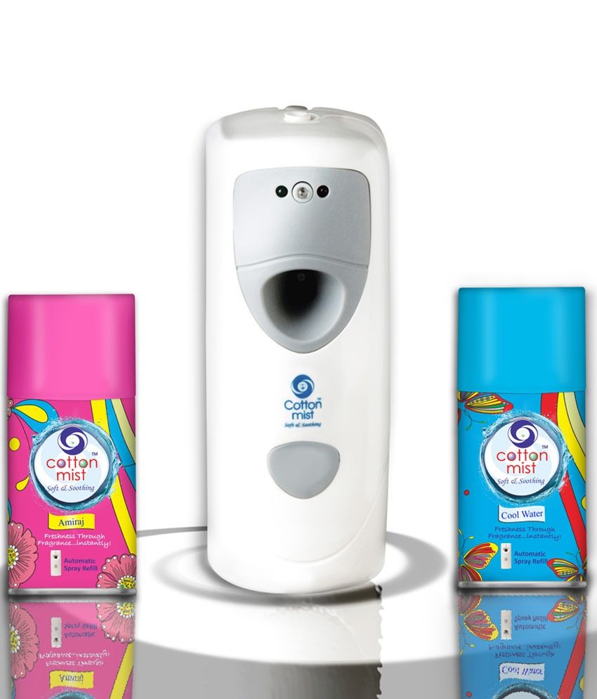 Cotton Mist Automatic Air Freshener Dispenser With 2 Room Freshener