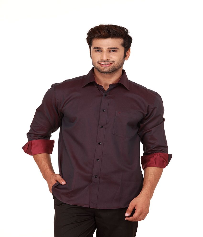 Givo Maroon Partywear Shirt - Buy Givo 