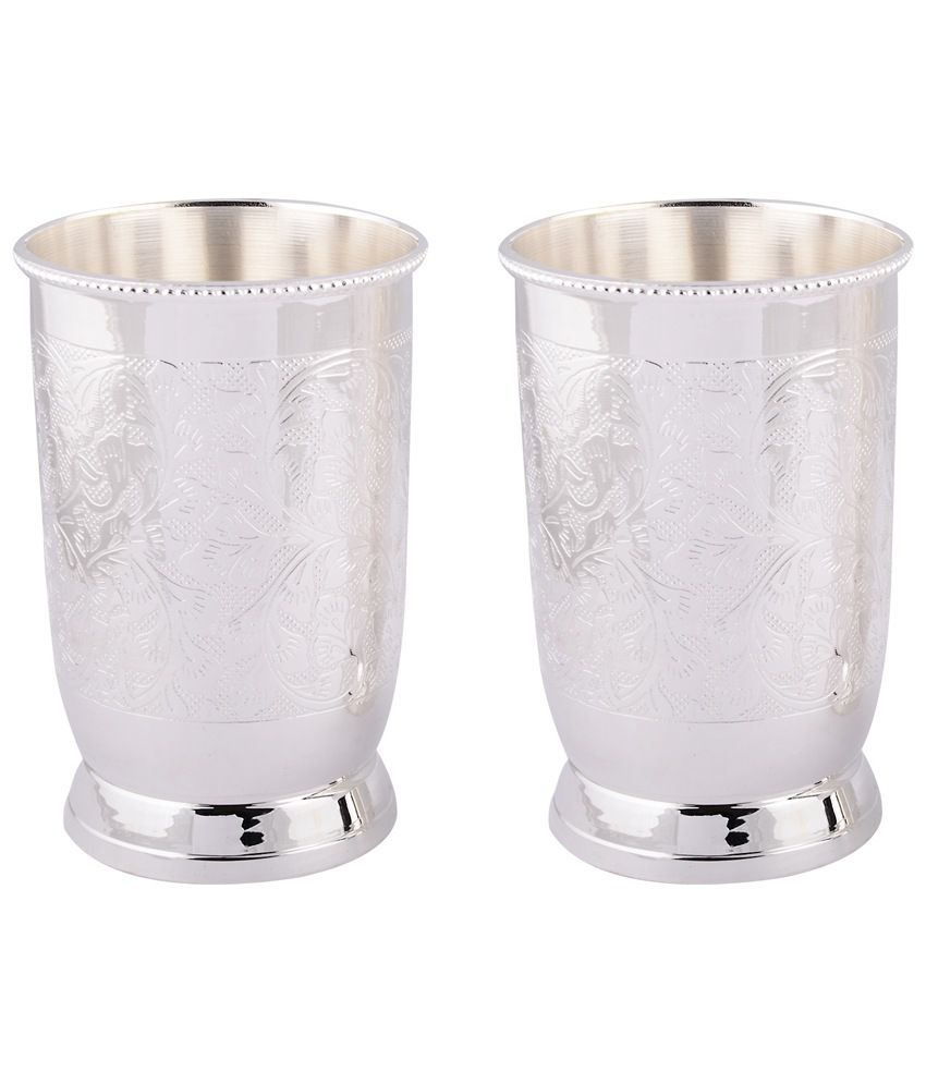     			HOMETALES Silver Plated Brass Glasses