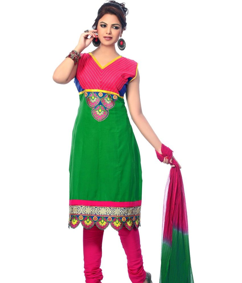 Cenizas Multi Color Cotton Semi Stitched Dress Material Buy Cenizas