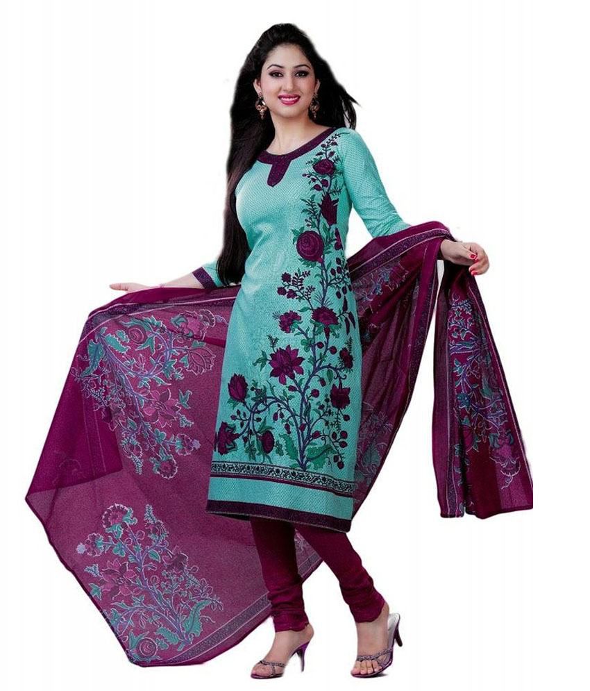 Shree Ganesh Multicoloured Cotton Unstitched Dress