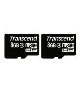 Transcend Pack Of 2 - Transcend 8 Gb Micro Sdhc Memory Card Class 4