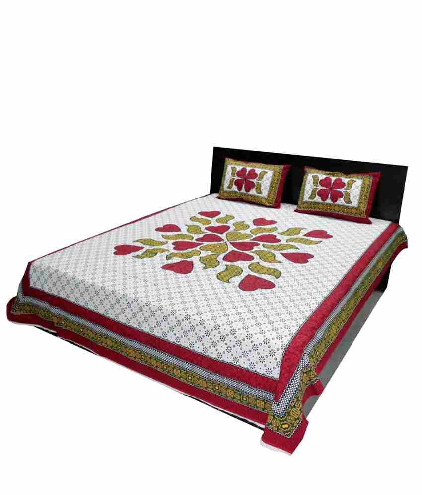 shopping-rajasthan-multi-printed-cotton-double-bedsheet-with-2-pillow