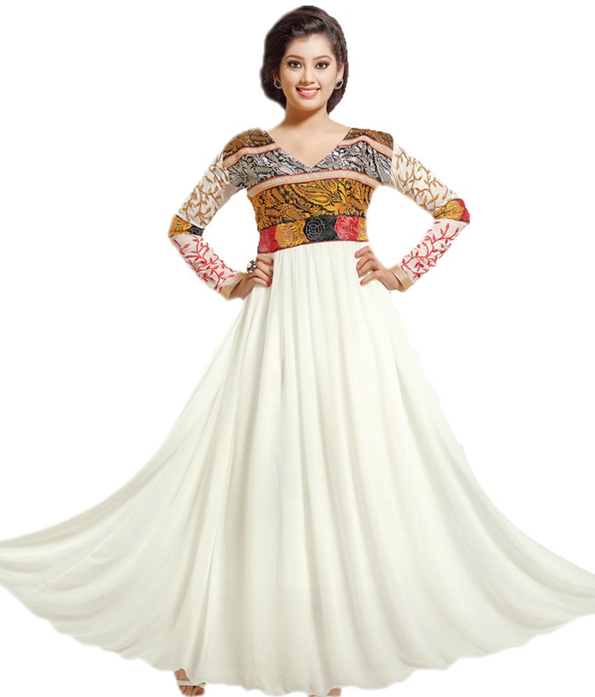 white party wear frock