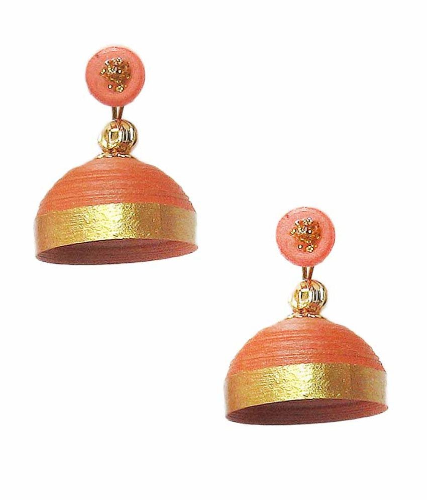 Dsignstudioo Brick Red Quilled Jhumkas Buy Dsignstudioo Brick Red