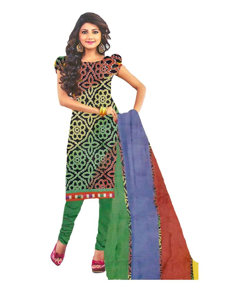     			Jevi Prints Multi Color Cotton Unstitched Dress Material