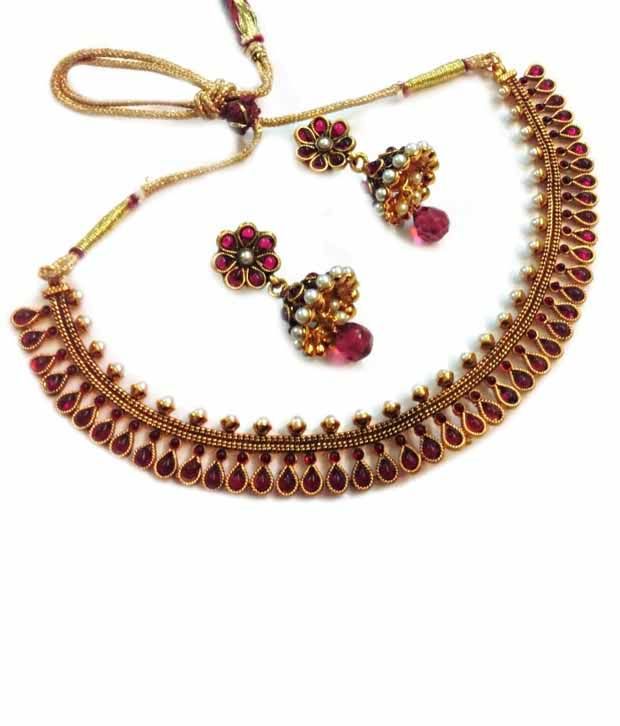 Divinique Jewellery Pink Necklace Set Buy Divinique Jewellery Pink Necklace Set Online At Best Prices In India On Snapdeal