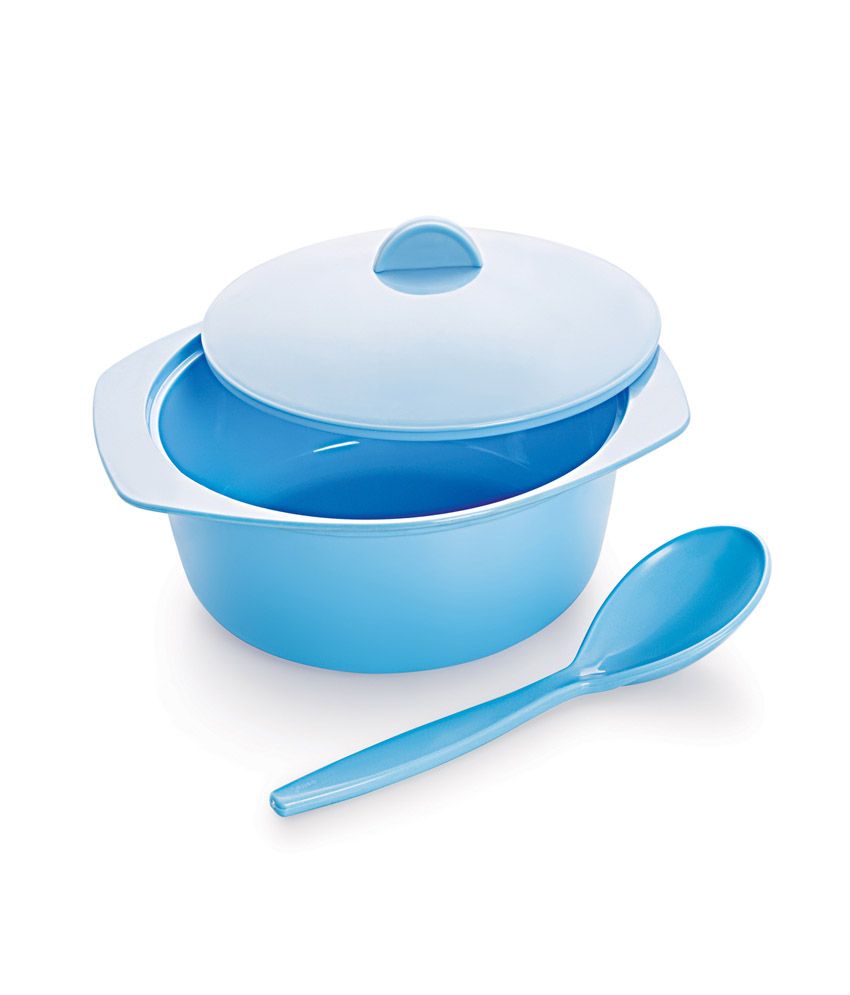 Cello Ware Serving Bowl With Spoon Round Blue Buy Online at Best Price