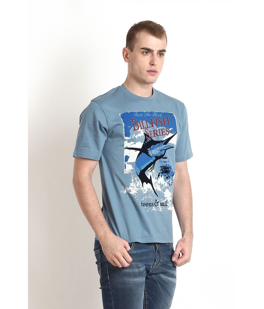 Teen Tees Blue Cotton Round Neck Printed T-shirt - Buy Teen Tees Blue ...