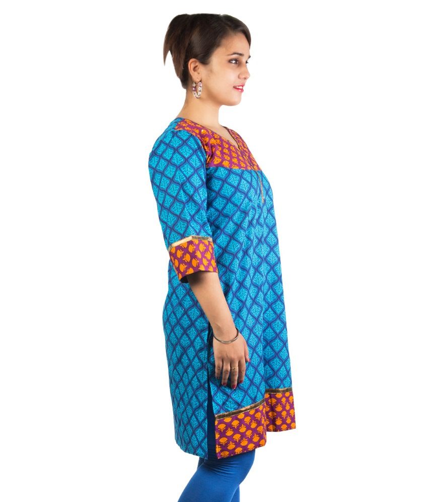 Rama Printed Knee Length Kurti - Buy Rama Printed Knee Length Kurti ...