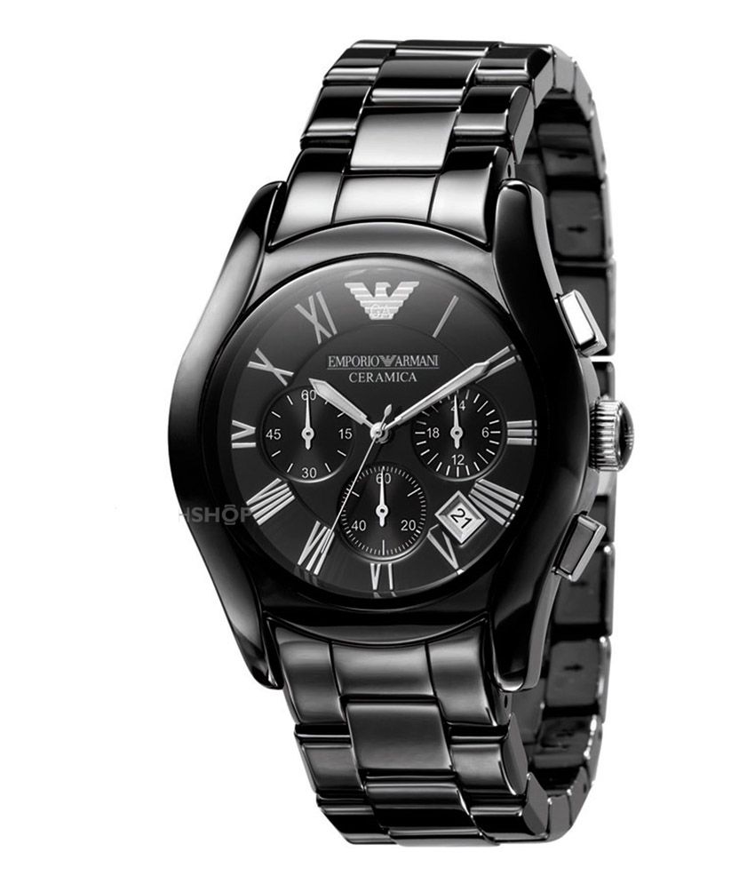 emporio armani black watch price