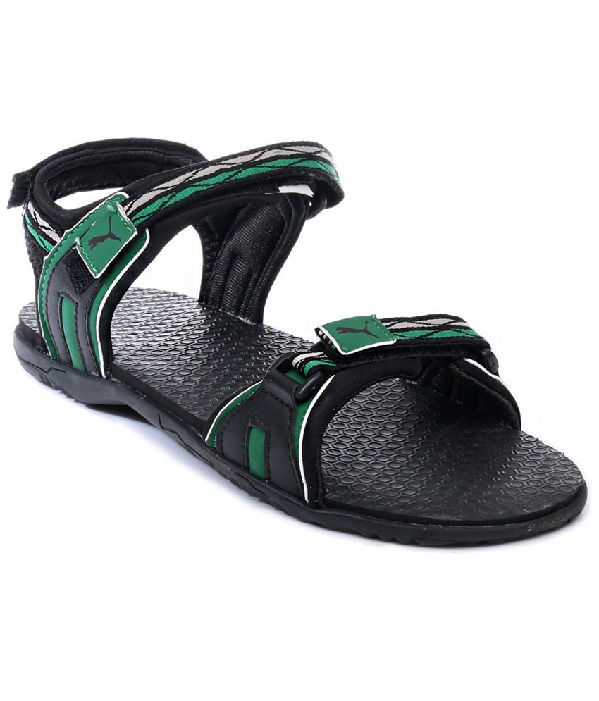 puma sandals black