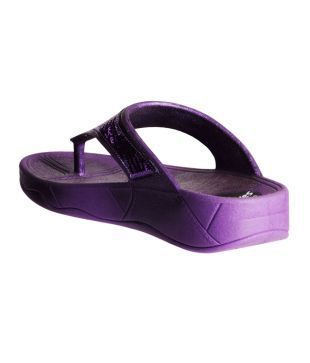 Waves Purple Platform V-strap Slip-ons 