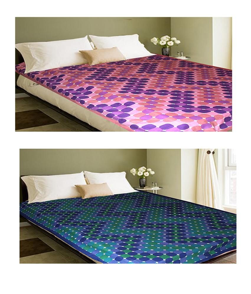 Christy's Collection Multi Colour Cotton Bed Sheets Set Of 2 Cotton