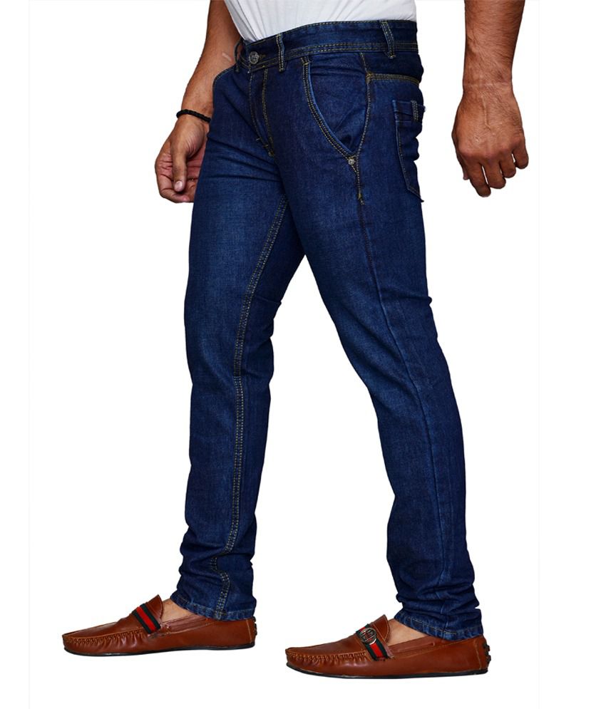 Denim Cafe Blue Cotton Men's Jeans - Combo Of 3 With 1 Pair Of Assorted ...