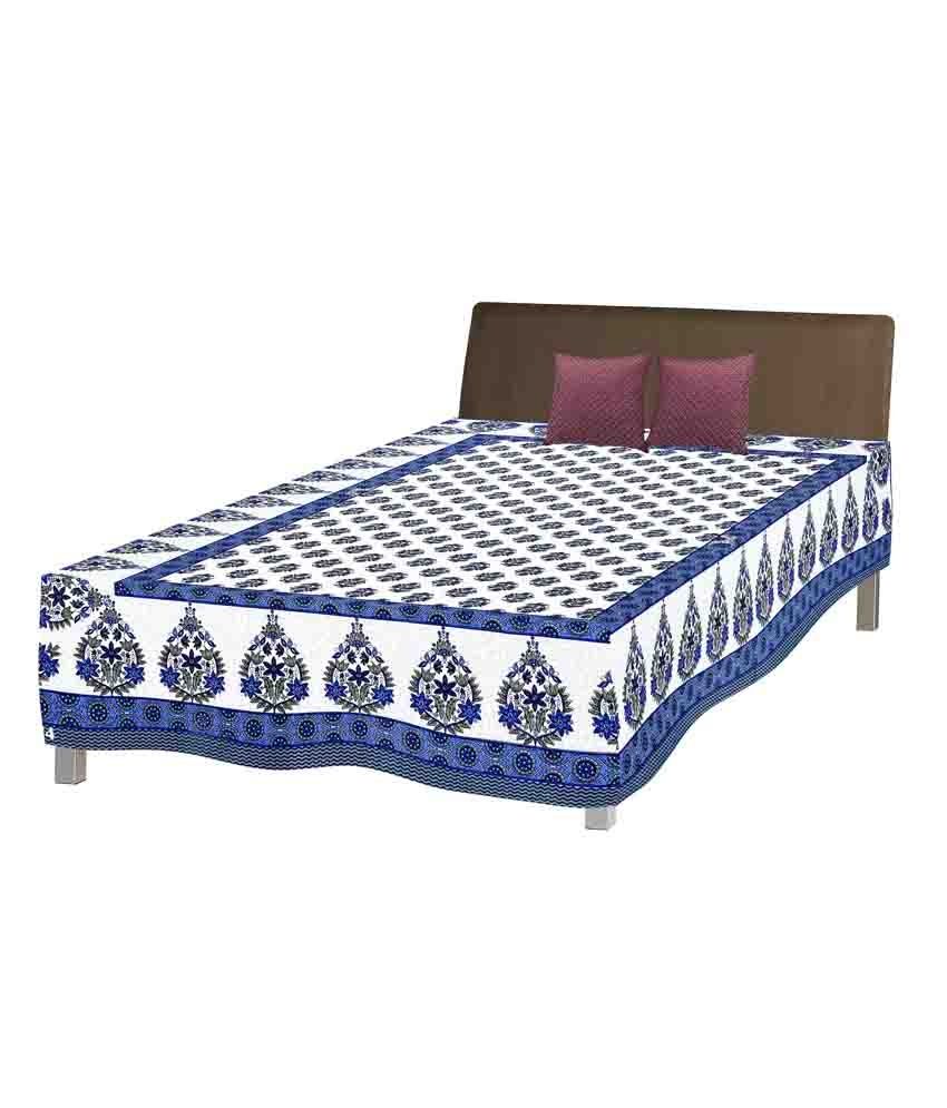 Shopping Rajasthan Blue Cotton Printed Single Bed Sheets Buy Shopping