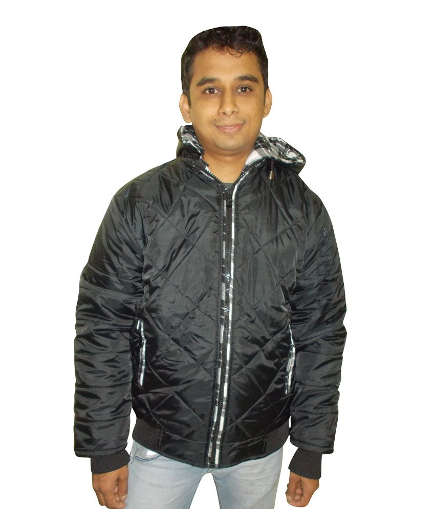 black polyester casual jacket