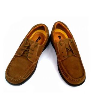 bata brown leather casual shoes