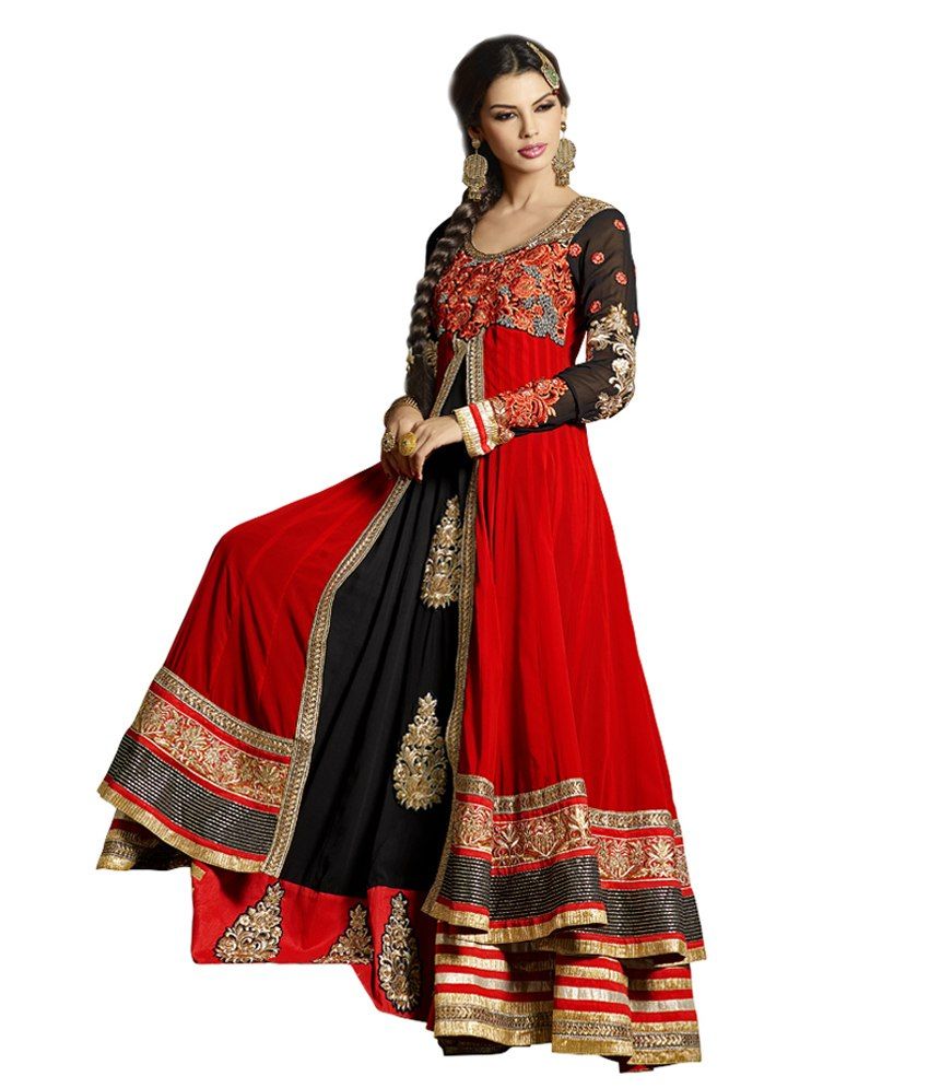 buy red anarkali online