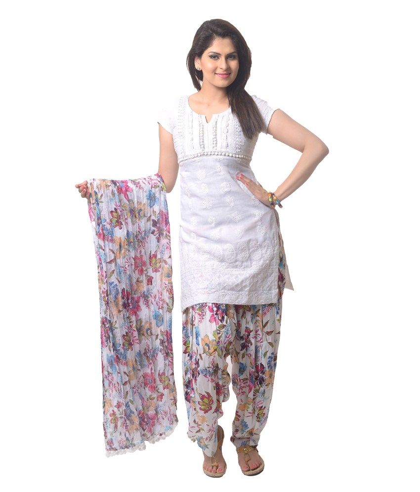 printed patiala pant with dupatta combo