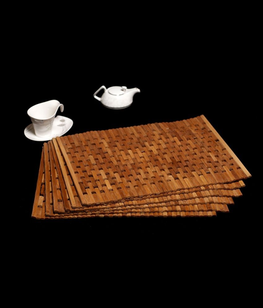 Cosmosgalaxy Brown Others Wood Set Of 6 Table Mats Buy Cosmosgalaxy