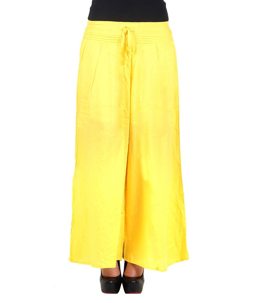 yellow palazzo trousers