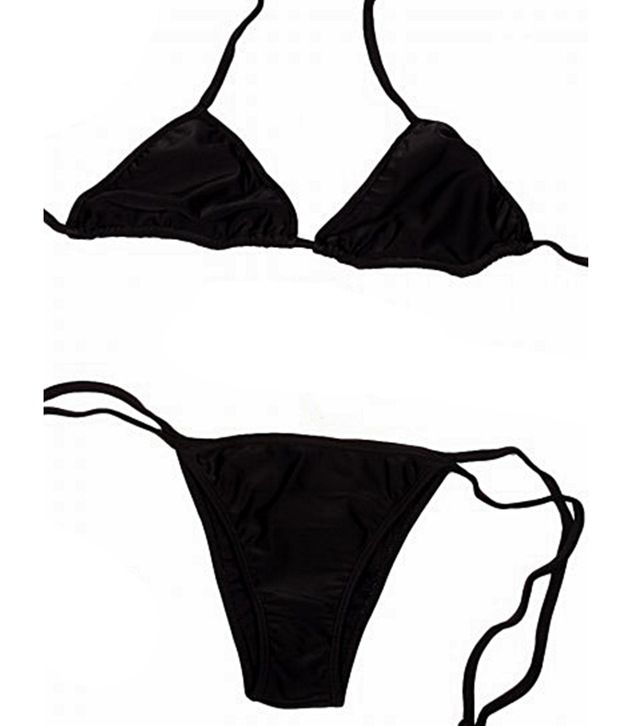 Buy Our Rituals Shimmering Bikini Bra Thong Panty Set In Strings Online ...