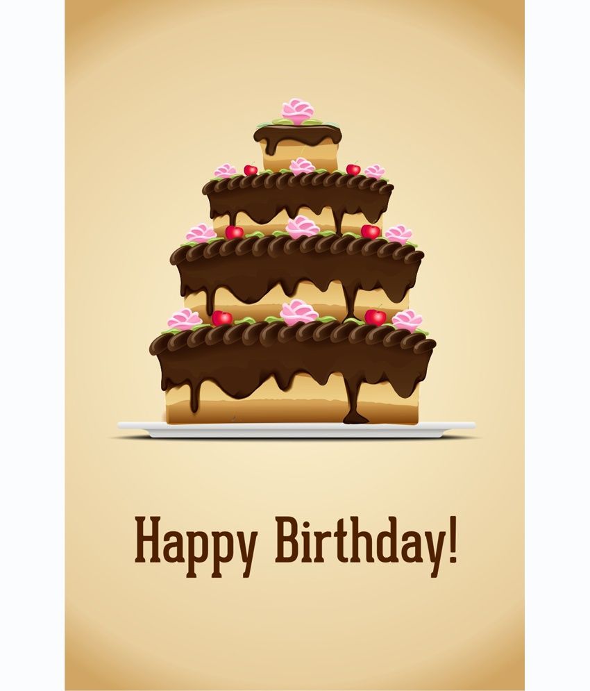 Shopisky Wall Sticker Delightful Birthday Cake Yellow Shopisky Wall Sticker Delightful Birthday Cake Yellow