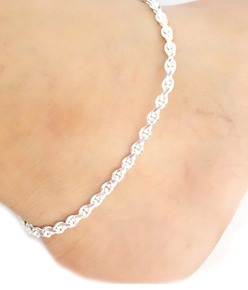 real silver anklets online