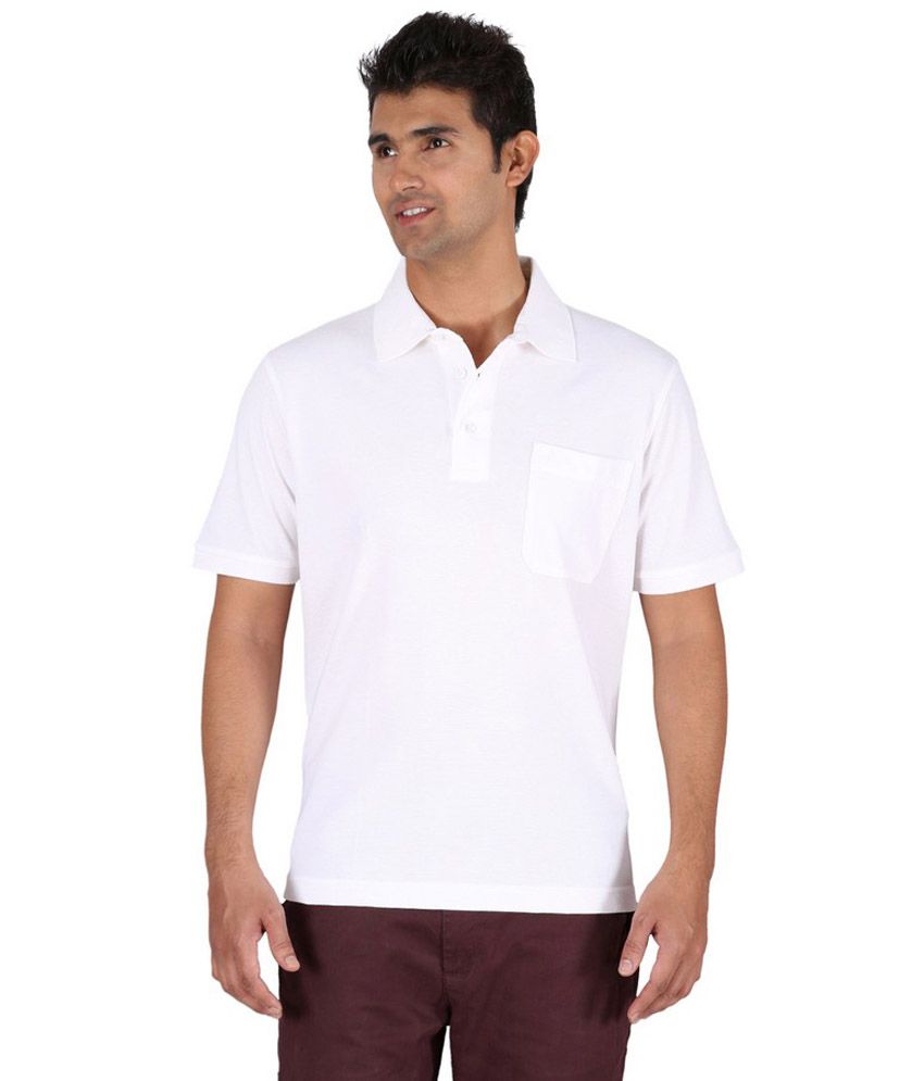 Furore Men's Cotton White Polo T-shirt With Pocket - Buy Furore Men's ...